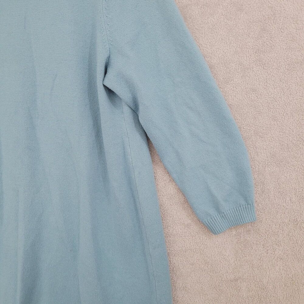 Talbots 2XPlus Light Blue Turtleneck Sweater Dress Cotton/Acrylic Blend 21CT - Picture 7 of 8